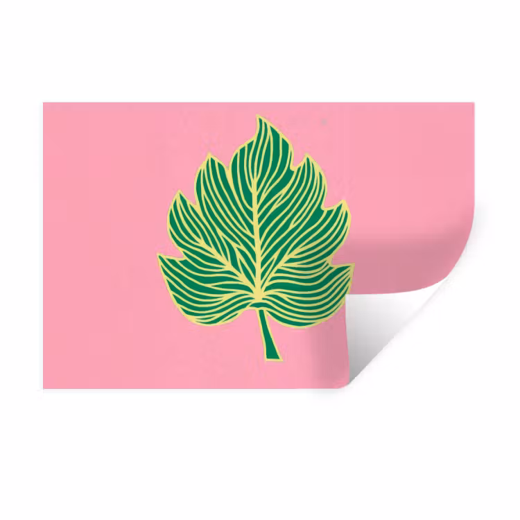 Blad - Groen - Illustratie - Minimalistisch Muursticker klein -3d