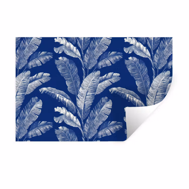 Blad - Palm - Blauw Muursticker klein 286 -3d