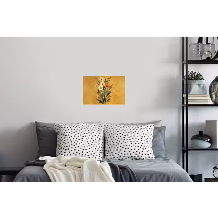 Bladeren - Boeket - Bloemen - Geel Muursticker klein -slaapkamer