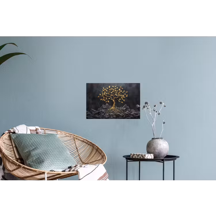 Bladeren - Goud - Boom - Rots Muursticker klein -plant