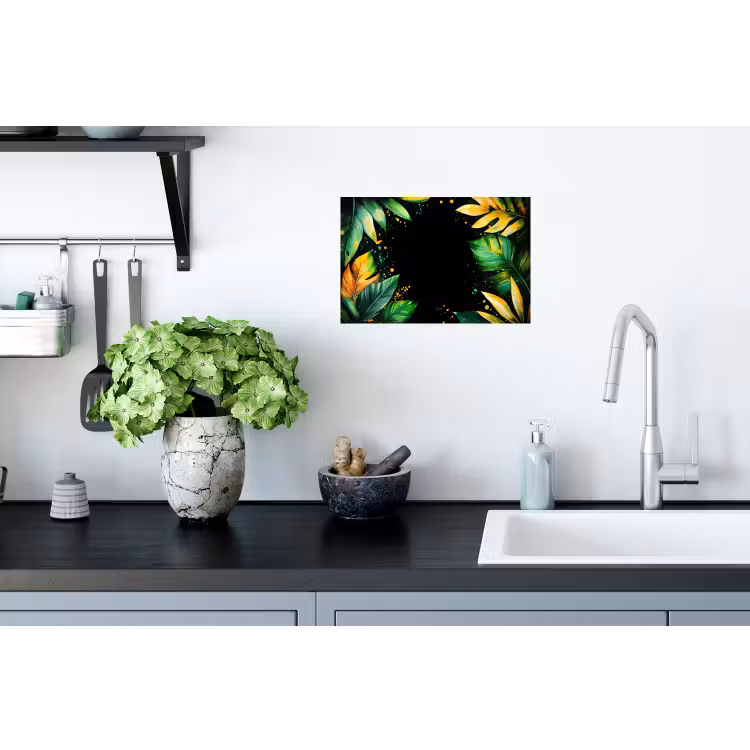 Bladeren - Groen - Geel - Verf - Jungle Muursticker klein -keuken