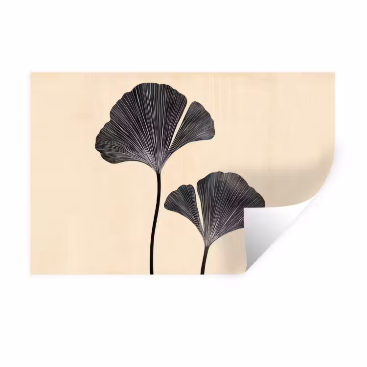 Bladeren - Minimalistisch - Zwart Muursticker klein -3d