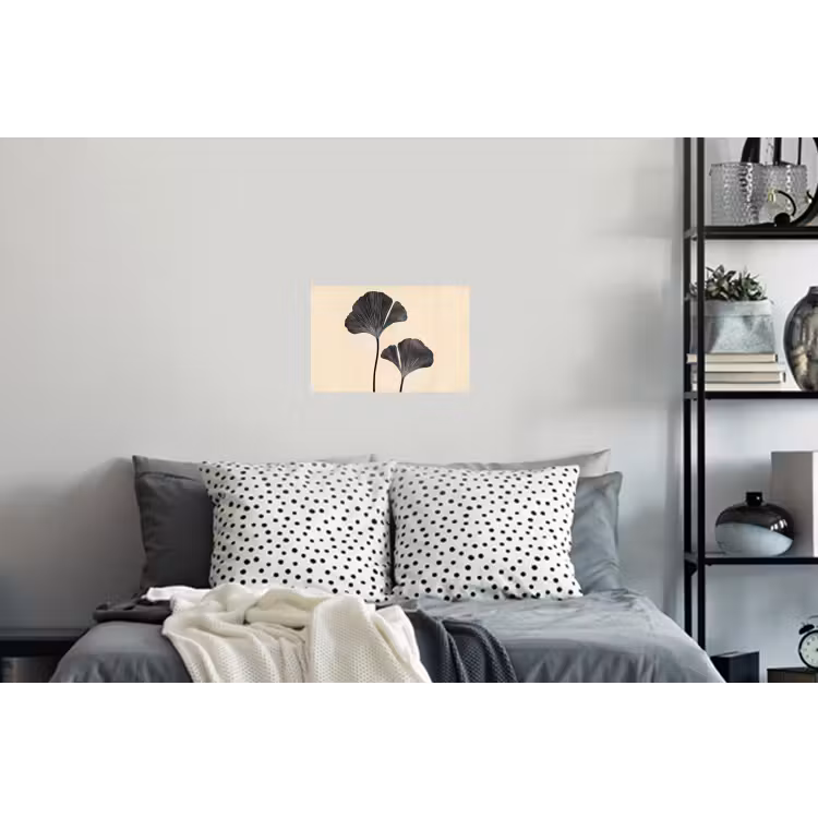 Bladeren - Minimalistisch - Zwart Muursticker klein -slaapkamer