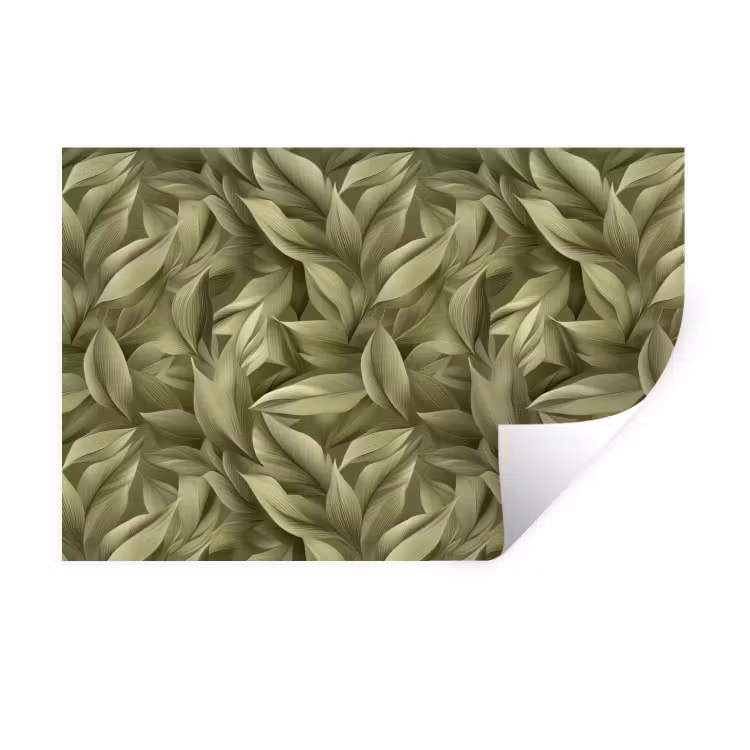 Bladeren - Modern - Groen Muursticker klein 286 -3d