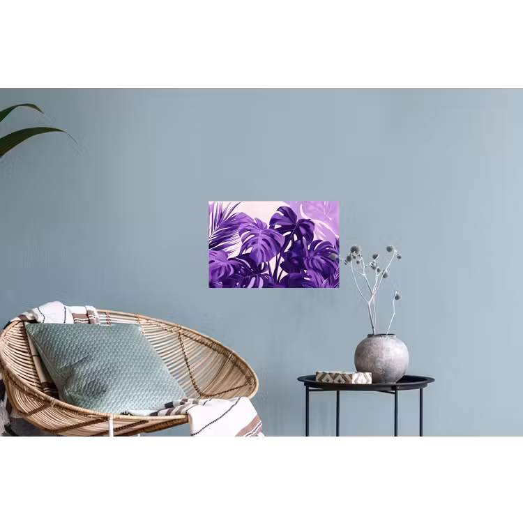 Bladeren - Paars - Tropisch - Abstract Muursticker klein -plant