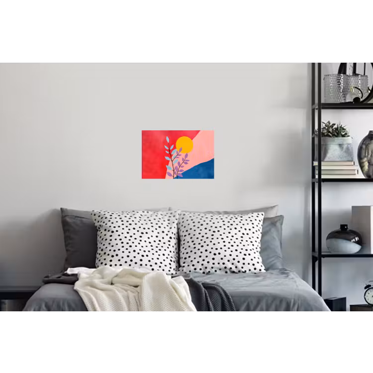 Bladeren - Zon - Abstracte vormen Muursticker klein -slaapkamer