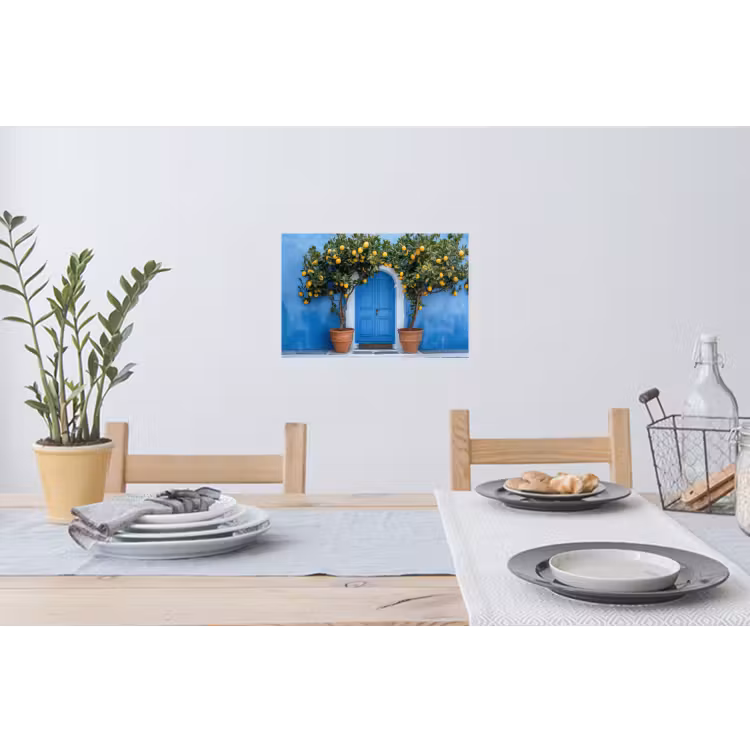 Citroenbomen - Geel - Deur - Potten Muursticker klein -eettafel