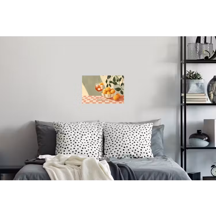 Citroenen - Glas - Tafelkleed - Geblokt Muursticker klein -slaapkamer