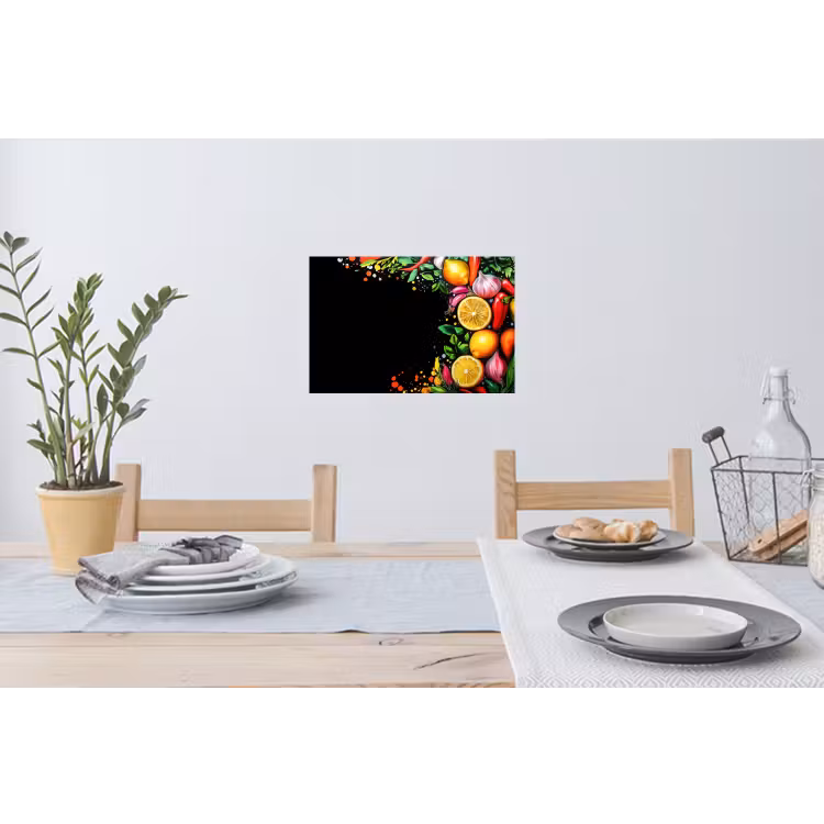 Citroenen - Peper - Kruiden - Graffiti - Verf - Abstract Muursticker klein -eettafel