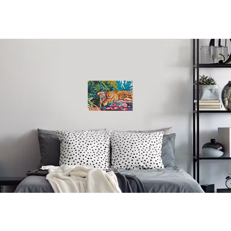 Luipaard - Kleurrijk - Tropisch Muursticker klein -slaapkamer