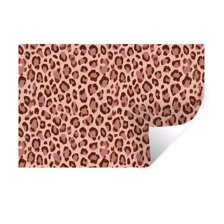 Luipaard - Patroon - Roze Muursticker klein 286 -3d