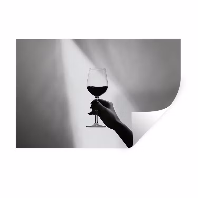 Lichtinval - Wijn - Rood - Glas Muursticker klein -3d