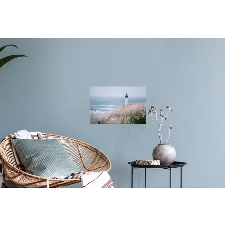Vuurtoren - Klif - Zee - Bloemen Muursticker klein -plant