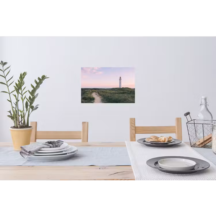 Vuurtoren - Duinlandschap - Zee Muursticker klein -eettafel