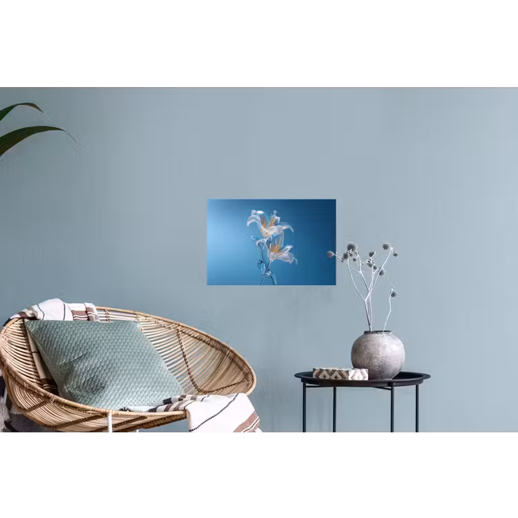 Lelies - Blauw - Glazen Muursticker klein -plant