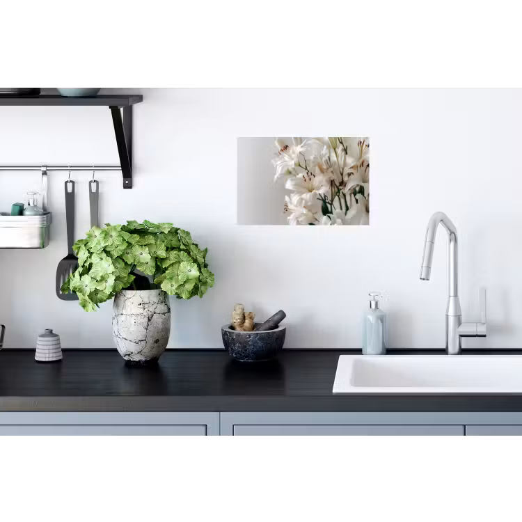 Lelies - Boekte - Wit - Meeldraden Muursticker klein -keuken