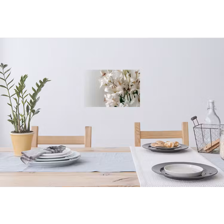 Lelies - Boekte - Wit - Meeldraden Muursticker klein -eettafel