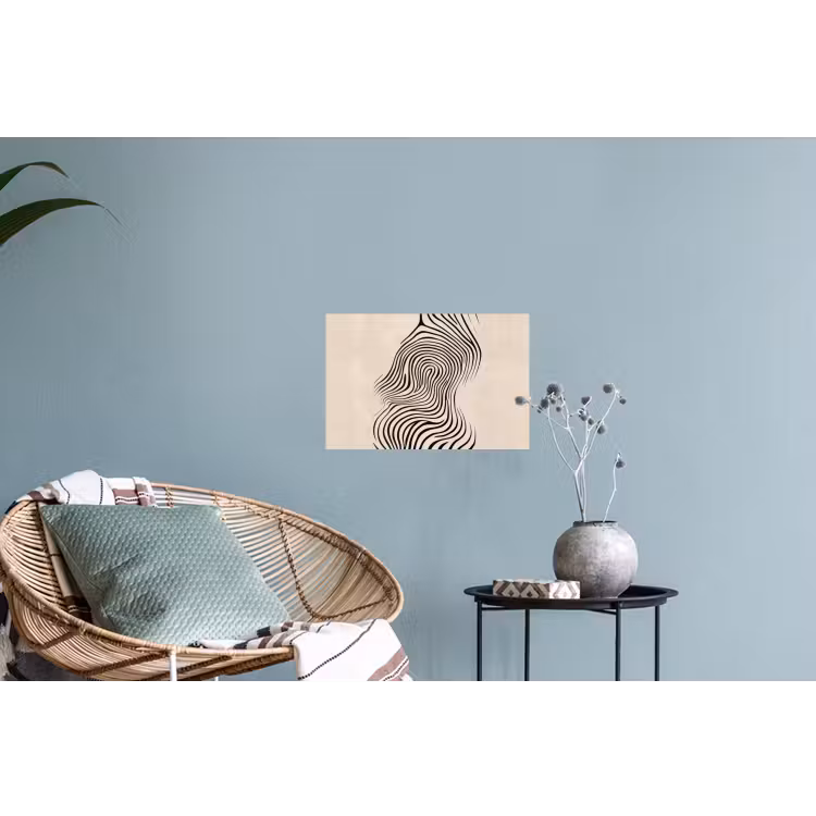Lijnen - Abstract - Golvend - Zwart Muursticker klein -plant
