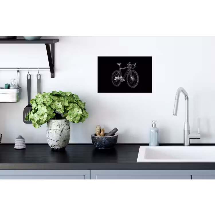 Lijnen - Illustratie - Wit Muursticker klein -keuken
