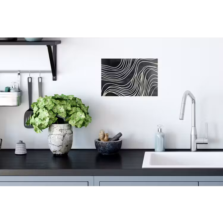 Lijnen - Patroon - Abstract - Wit Muursticker klein -keuken