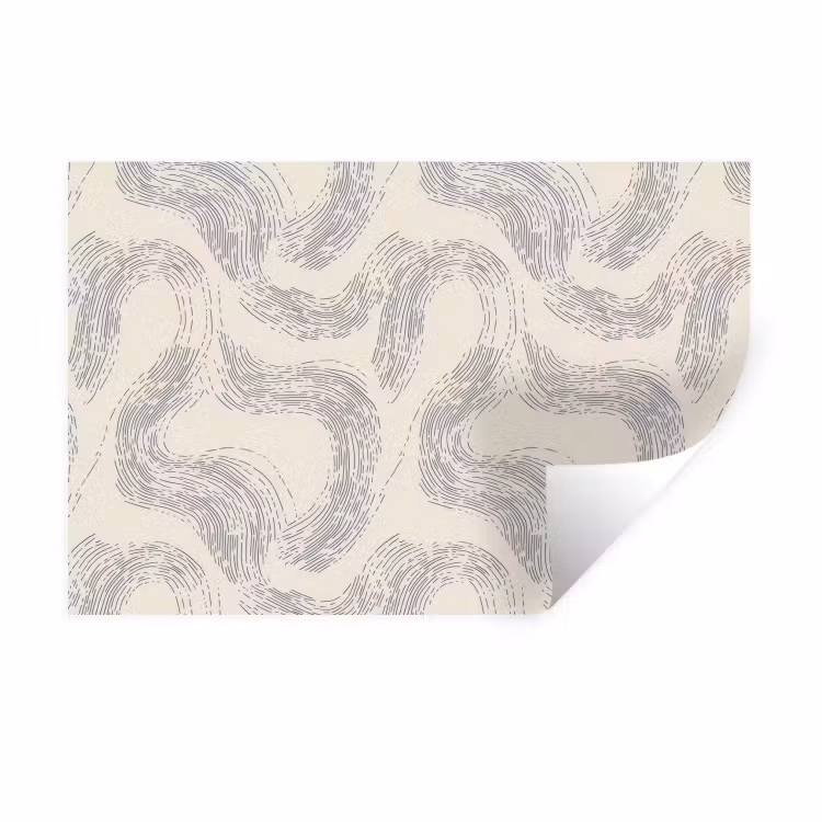 Lijnen - Patroon - Beige - Minimalistisch Muursticker klein 286 -3d