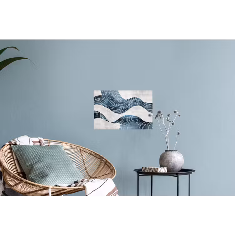 Lijnen - Golven - Abstract - Blauw Muursticker klein -plant