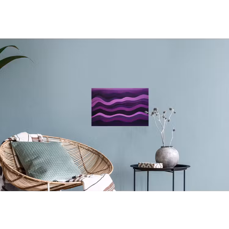 Lijnen - Golven - Paars - Abstract Muursticker klein -plant