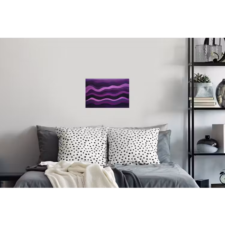 Lijnen - Golven - Paars - Abstract Muursticker klein -slaapkamer