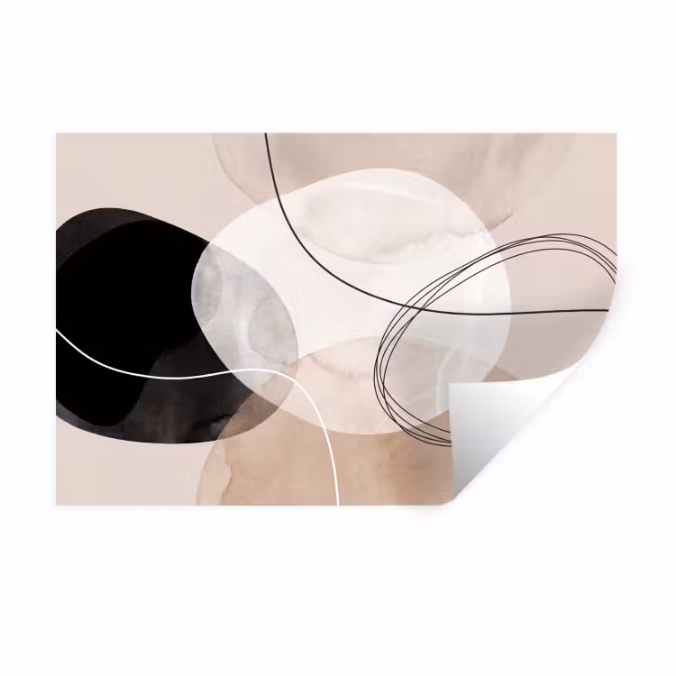 Wall Sticker - Lines - Wavy - Art - Lijnen - Golvend - Kunst Muursticker klein