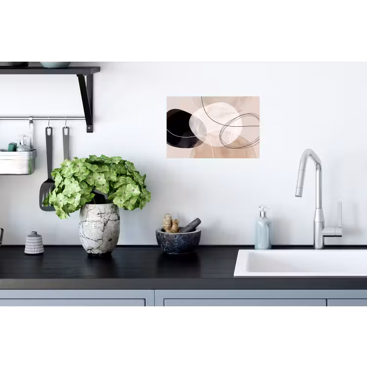 Wall Sticker - Lines - Wavy - Art - Lijnen - Golvend - Kunst Muursticker klein