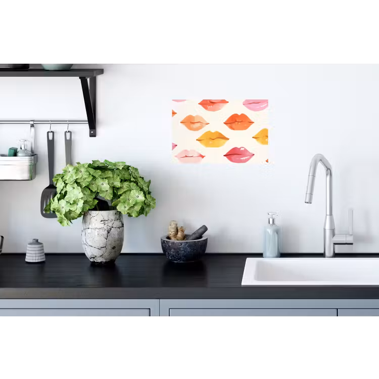 Lippen - Kleurrijk - Glanzend Muursticker klein -keuken