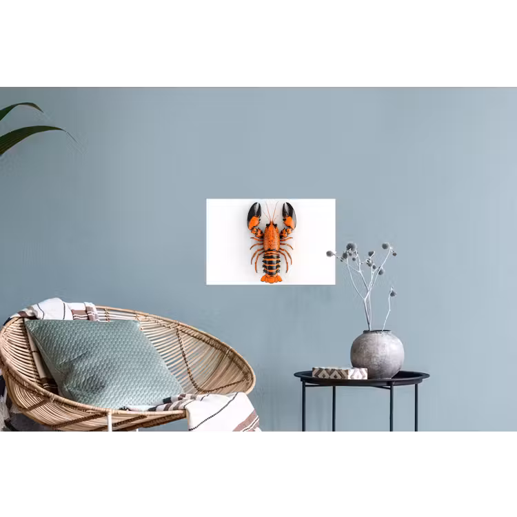 Kreeft - Zwart - Oranje - Wit - Uniek Muursticker klein -plant