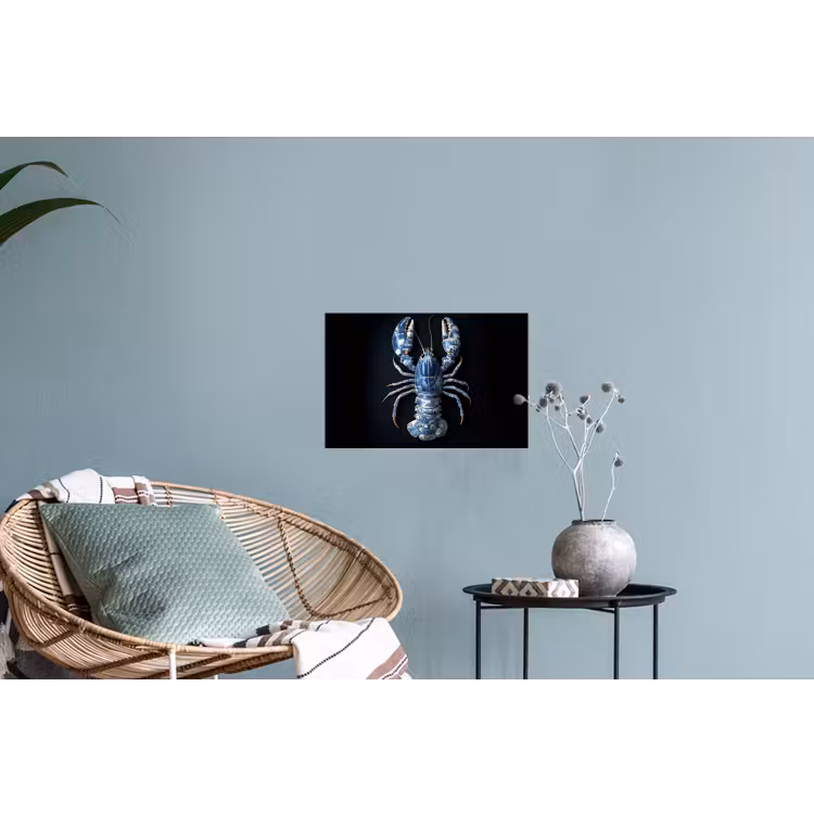 Kreeft - Delftsblauw - Schild - Stoer Muursticker klein -plant