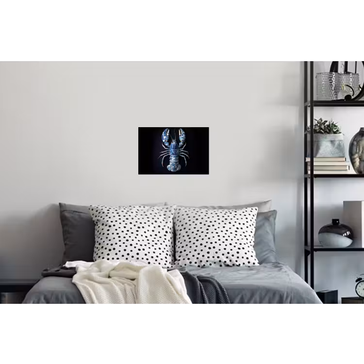 Kreeft - Delftsblauw - Schild - Stoer Muursticker klein -slaapkamer