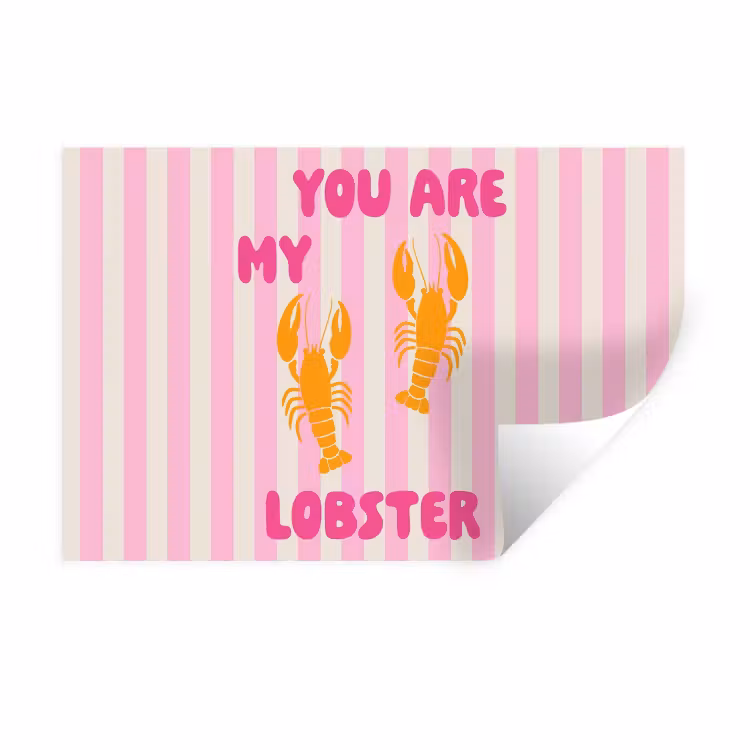 Lobster - Love - Valentijn Muursticker klein -3d