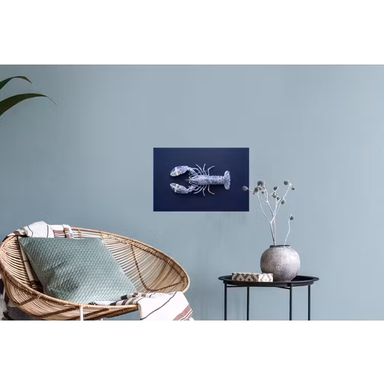 Kreeft - Porselein - Delfts - Blauw Muursticker klein -plant