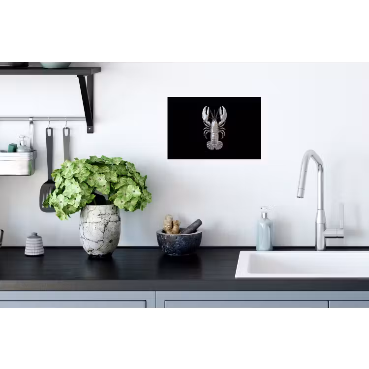 Kreeft - Zilver - Metallic - Luxe Muursticker klein -keuken