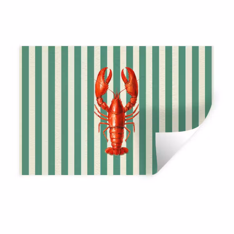 Kreeft - Strepen - Realistisch - Zomers Muursticker klein -3d