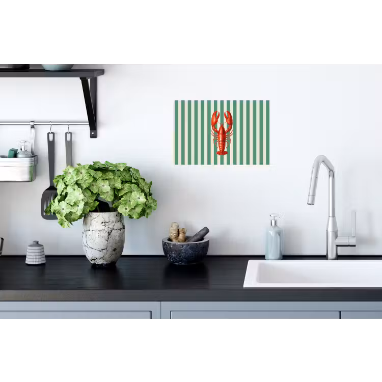 Kreeft - Strepen - Realistisch - Zomers Muursticker klein -keuken