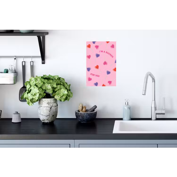 Lolly - Valentijn - Illustratie - Snoep Muursticker klein -keuken