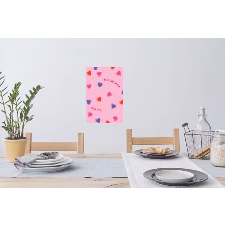 Lolly - Valentijn - Illustratie - Snoep Muursticker klein -eettafel