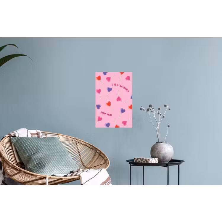 Lolly - Valentijn - Illustratie - Snoep Muursticker klein -plant