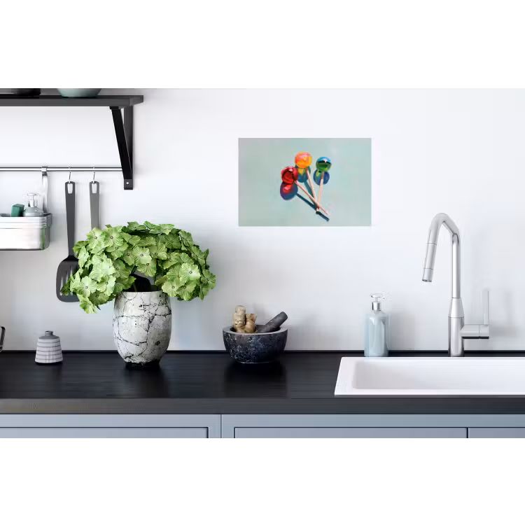 Lollys - Schaduw - Drie - Blauw Muursticker klein -keuken