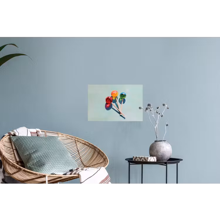 Lollys - Schaduw - Drie - Blauw Muursticker klein -plant