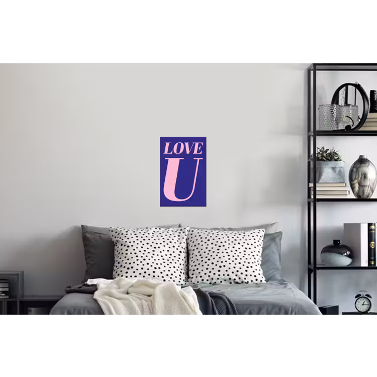 Love - Blauw - Valentijn Muursticker klein -slaapkamer