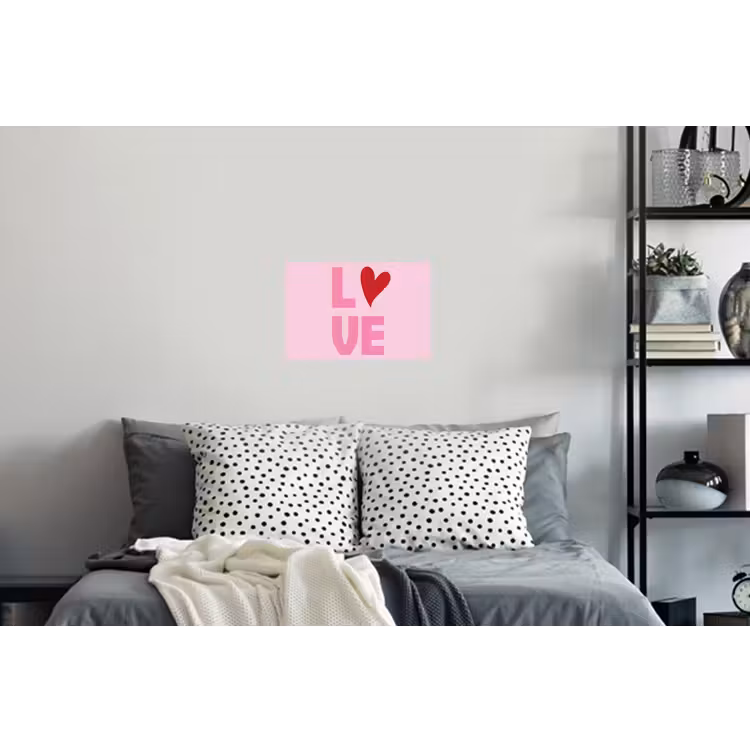 Love - Roze - Hart - Valentijn Muursticker klein -slaapkamer