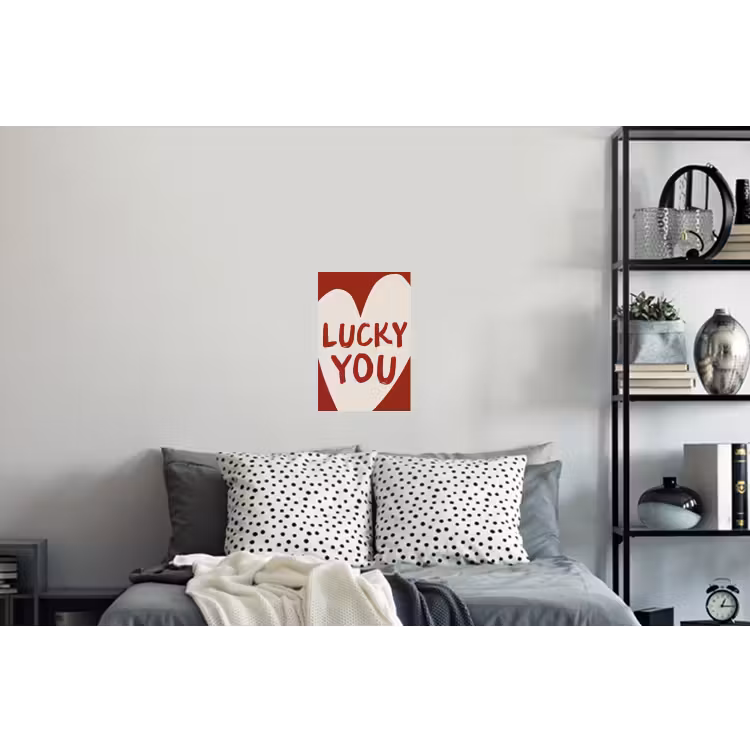 Lucky - Hart - Rood Muursticker klein -slaapkamer