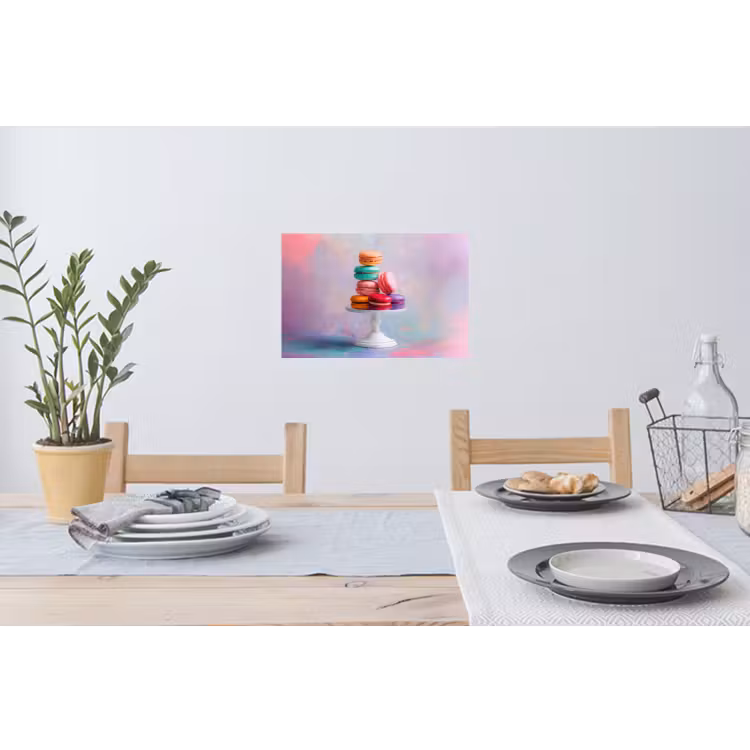 Macarons - Schaal - Pastel - Kleurrijk Muursticker klein -eettafel