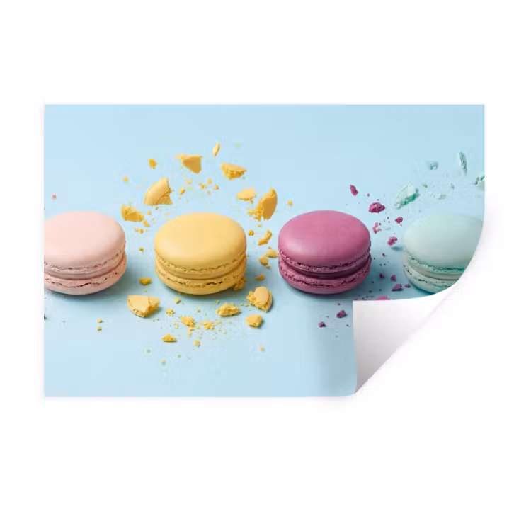 Macarons - Kleurrijk - Pastel Muursticker klein -3d