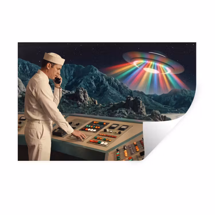 Wall Sticker - Man - Control Room - Beach - Man - Controlekamer - Strand Muursticker klein